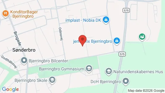 Kontorfællesskaber til leje i Bjerringbro - kort over placeringen