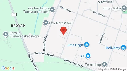 Kontorlokaler til leje i Fredericia - kort over placeringen